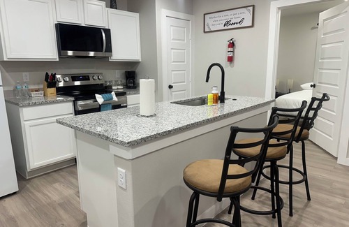 Odessa House | New Charming 3-bedroom home each w/TVs, 6 Beds, 2 Full Bath, Corner lot parking.