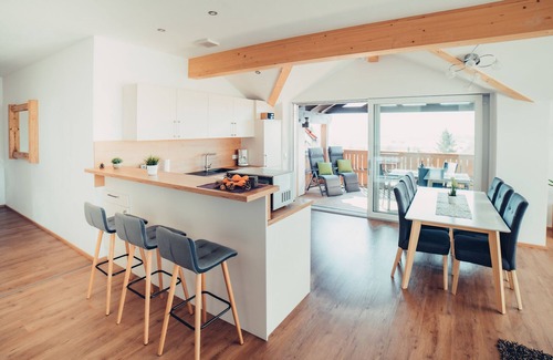 Berghof Condo | New dream apartment with views over the Bannwaldsee in the Allgäu mountains.
