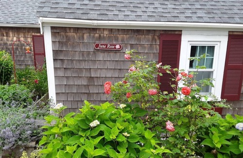 Truro Cottage | NEW KITCHEN BLUE CABINET, BACK SLASH, GRANITE COUNTERS, OUTSIDE RAIN SHOWER.