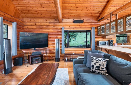 Lakeside House | New Listing! Beautiful lakefront log cabin with private dock and hot tub, boat access only!