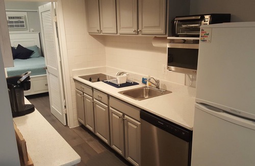 Wildwood Crest Condo | New listing- Ocean View Condo - Fireplace- ocean view from sofa. Sleeps 6