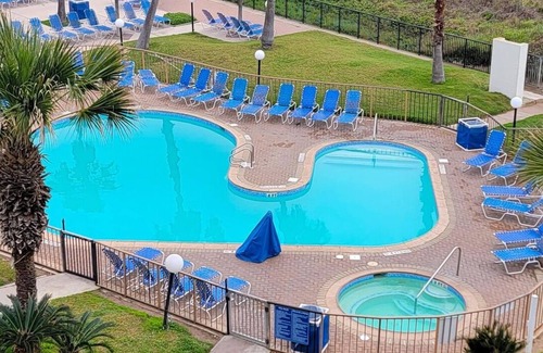 South Padre Island Condo | NEW! Saida Towers IV #108 (2-Bedroom Condo) with Pool - Pets Allowed