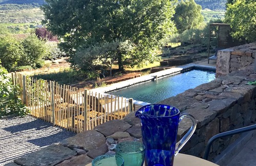 Les Vans House | New stone and wood house with swimming pool