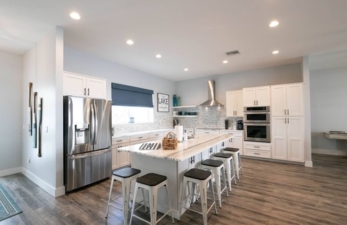 Lake Placid House | Newer Home on Lake June with Beach, Dock, Screened Patio and Hot Tub!
