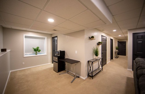 Firestone House | Newly finished basement perfect for traveling nurses/professionals.