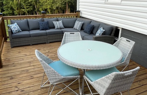 Albany House | Newly remodeled creekside farmhouse with a large back deck, 8 miles from Rowena.