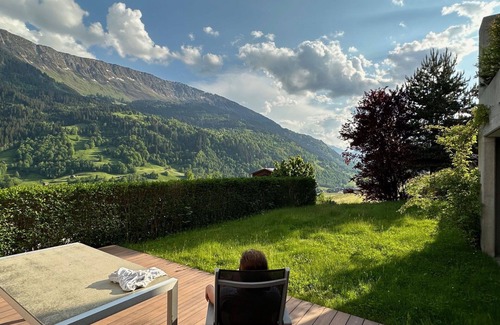 Sumvitg Apartment | Nice apartment for 6 guests with WIFI, TV, patio, panoramic view and parking