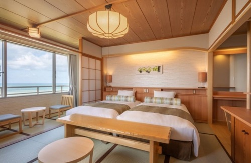 Ajigasawa Hotel | Nonsmoking Oceanfacing Japanesestyle room Premium twin bed | Buffet plan Allinclusive/Nishitsugarugun Aomori