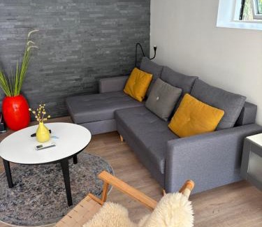 Viborg Apartment | Nyistandsat højloftet kælderlejlighed på 70 m2 i Viborg centrum, med plads til 4 personer