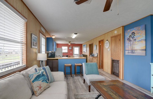 Crystal Beach Cottage | Ocean View, Deck: Colorful Crystal Beach Home!