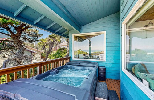 Manzanita Cottage | Ocean-view, dog-friendly home with private hot tub & deck - walk to the beach