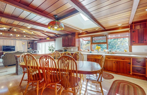 Mendocino House | Ocean-view home steps to Russian Gulch State Park with private hot tub