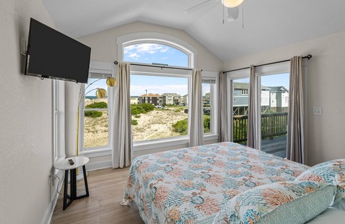 Carova Beach House | Ocean-view home with private pool, hot tub, beach access, grill, fireplace, deck