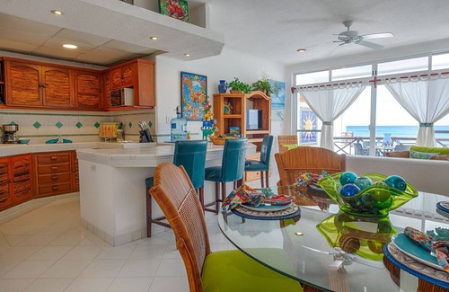 Akumal Condo | Oceanfront Condo with Artful Décor, Pool & Balconies