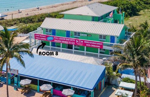 Fort Pierce Apartment | Oceanfront Inn Room #8 - Partial Ocean View - King Bed