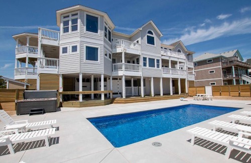 Corolla House | OCEANFRONT, Ocean views! Wild Horses! Private Pool, Hot Tub! 4x1467, Dixie Sandcastle