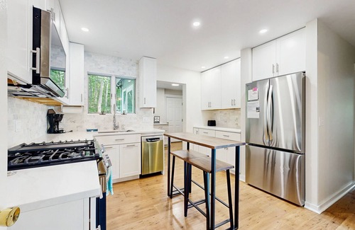 Lincolnville House | Oceanfront snowbird-friendly home on the beach with washer/dryer & fireplace