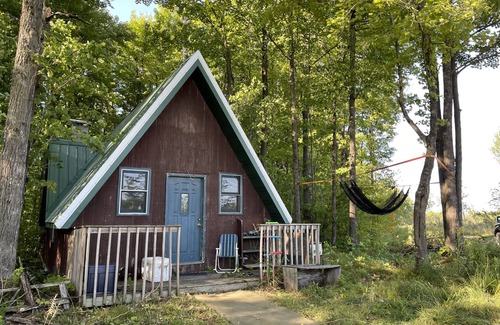 Westboro Cabin | Off grid solar a-frame cabin Northwoods Farm Stay Hundreds of Acres to Explore