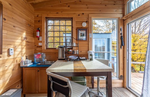 Town of Broome Cabin | Off-Grid Tiny Glamp with Mountain views, Outdoor Tub, Elevated Deck & Wi-Fi