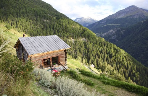 Saint-Martin Cabin | Old Barn Saralex 1600 m. Val d'Hérens, Valais, Switzerland, Swiss Alps