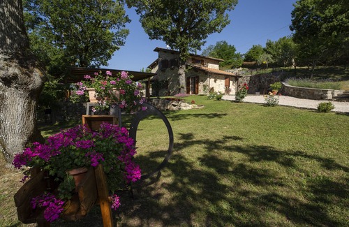 Caprese Michelangelo House | Old Tuscan farmhouse with salt pool, soccer/volleyball field, barbecue