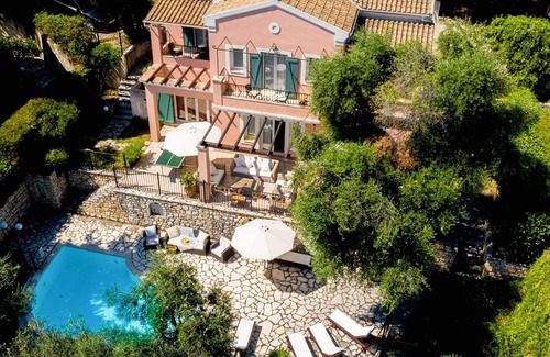 Gimari Villa | Olive grove villa, games room + path to the beach