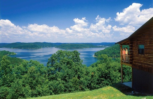 Sylvan Shores Cabin | One Story Beaver Lake Cabin, Mountain Top lakeview with dock & SPECTACULAR VIEW!