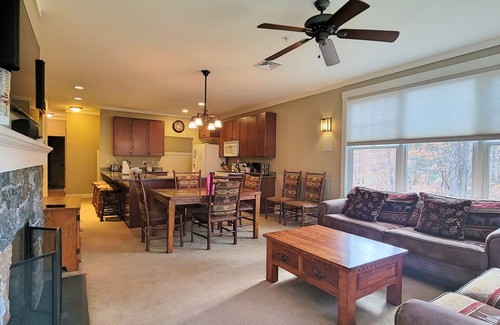 Lincoln Condo | Open plan, AC/FP, pool access, at South Peak, ski shuttle. P001A by LRS