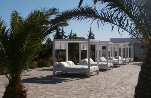 Agios Prokopios Apartment | Open-plan suite with garden view and private plunge pool; breakfast included