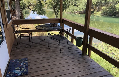 Mertzon Cabin | Our cabins are located on the crystal clear water of Spring Creek.