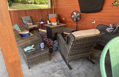 Huron Apartment | Outdoor family time on the patio, at the pool-pool house, or on the boat dock!
