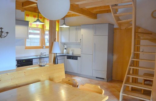 Saint-Luc Apartment | Outside : luxury modern apartment on top floor of a chalet, for 6-8 persons, balcony-terrace, beauti