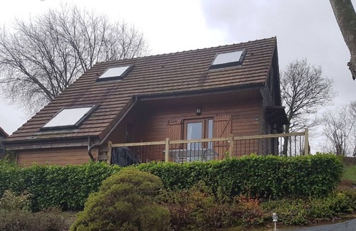 Saint-Germain-de-Tallevende-la-Lande-Vaumont Ski Chalet | Overlooking the Lake & Golf Course, heated Swimming Pool (May to Sept),Play area