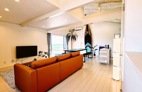 Ichinomiya Villa | Overlooking the Olympic surf venue from the cypress bath and large terrace.