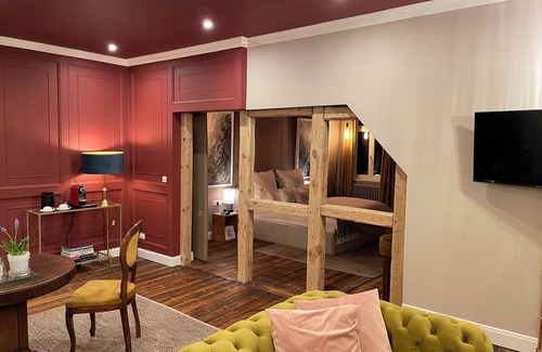 Schwienau House | Pärchen Auszeit in der Heide Burgunder Apartment