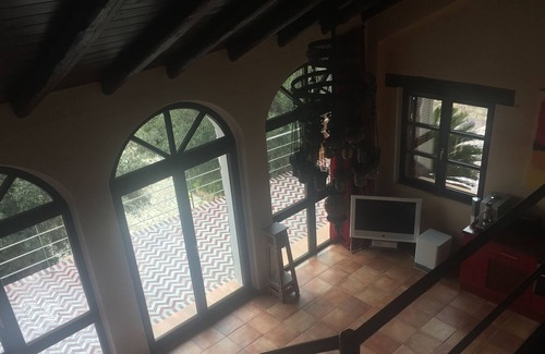 Anidri House | Pano Risa Apartment Roxanie, 100 m² pool, sea view, large garden with palms