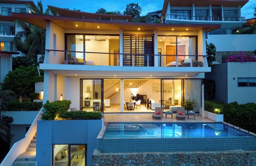 Plai Laem Villa | Panoramic sea view 4BR Private Pool-Near Chongmon Beach, Bophut Pier, Airport