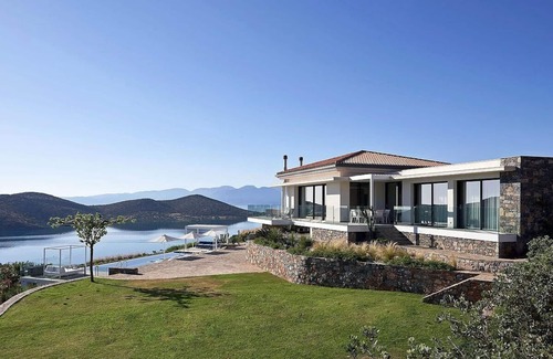 Elounda Villa | Panoramic Sea Views to Spinalong Island with a heated pool