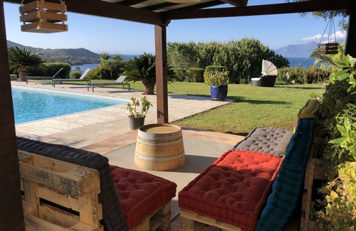 Saint-Florent Villa | PANORAMIC VIEW over the Gulf of Saint-Florent with heated swimming pool