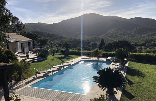 Saint-Florent Villa | PANORAMIC VIEW over the Gulf of Saint-Florent with heated swimming pool