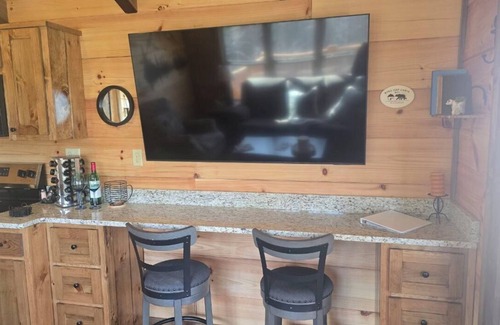 Franklin Cabin | Peaceful 2-bedroom Tiny Home Log Cabin in outskirts of Franklin. Pet Friendly!