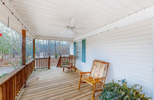 Green Pond House | Peaceful home with custom front porch near University of Alabama, dog-friendly