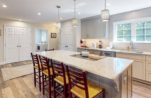 Newfield House | Peaceful lakefront home with kayaks, small dock, deck, & firepit - dog-friendly