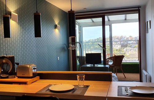 Perros-Guirec Apartment | Perros, full sea view, renovated studio facing Trestraou beach