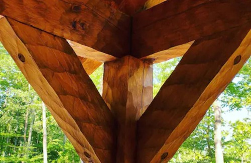 Logan Cabin | Persimmon - Hand hewn private log cabin with views