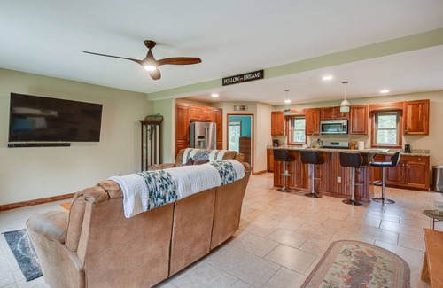 Bloomfield Township House | Pet-Friendly Pennsylvania Home - Pond, Deck & Bar!