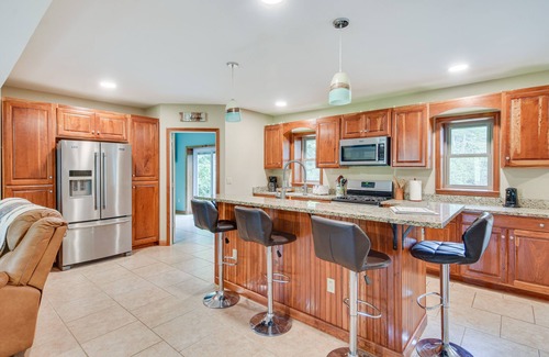Bloomfield Township House | Pet-Friendly Pennsylvania Home - Pond, Deck & Bar!