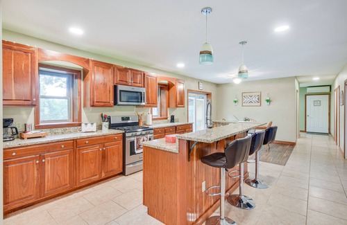 Bloomfield Township House | Pet-Friendly Pennsylvania Home - Pond, Deck & Bar!