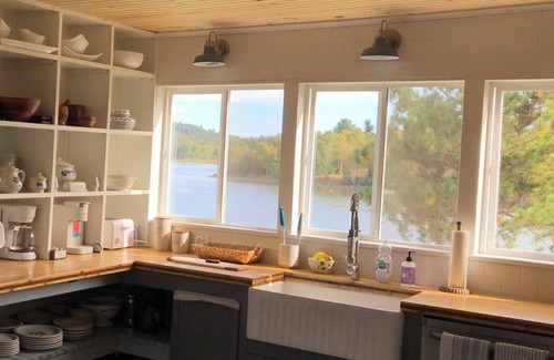 Calais House | Pet Friendly Waterfront Farmhouse- PVT OFC, Views, Kayaks, Game Room & Playset