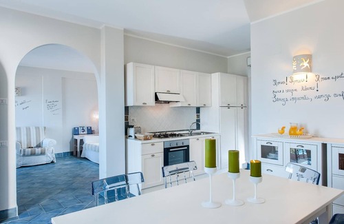 Villammare Apartment | Petrasia Sea view flat located in the Ruve Bianche Residence with swimming pool and private beach